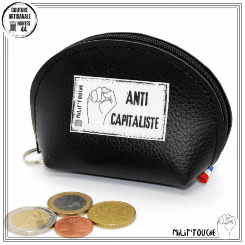 porte monnaie noir "anti capitaliste"