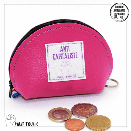 porte monnaie framboise "anticapitaliste"