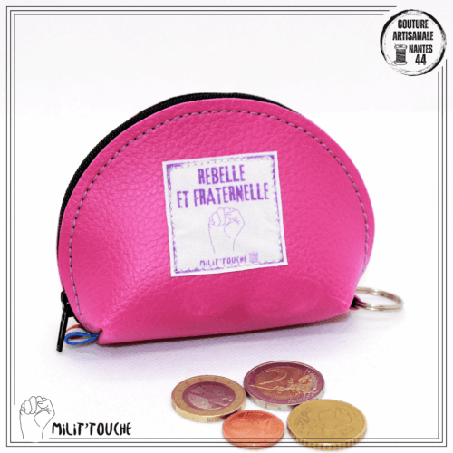 porte monnaie framboise "rebelle et fraternelle"