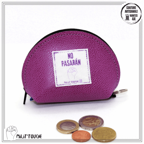 porte monnaie mauve "no pasaran"