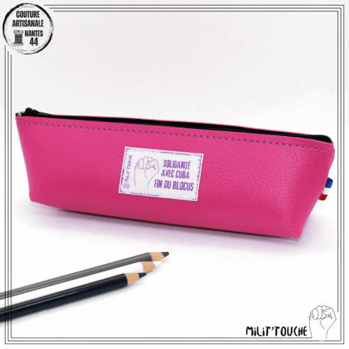 trousse framboise "solidarite avec cuba fin du blocus"