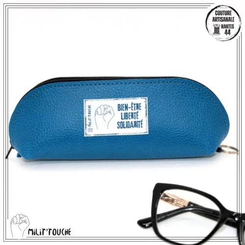 etui lunettes simili bleu canard bien etre liberte solidarite 1