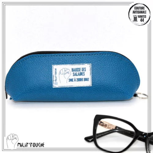 etui lunettes simili bleu canard hausse des salaires smic a 2000 € brut 1