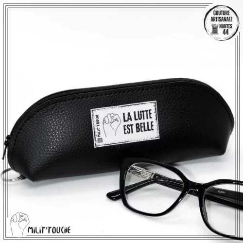 etui lunettes simili noir la lutte est belle 1