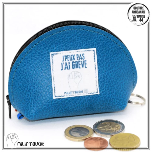 porte monnaie simili bleu canard j peux pas j ai greve 1