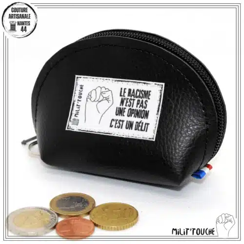 porte monnaie simili noir le racisme n est pas une opinion c est un delit 1