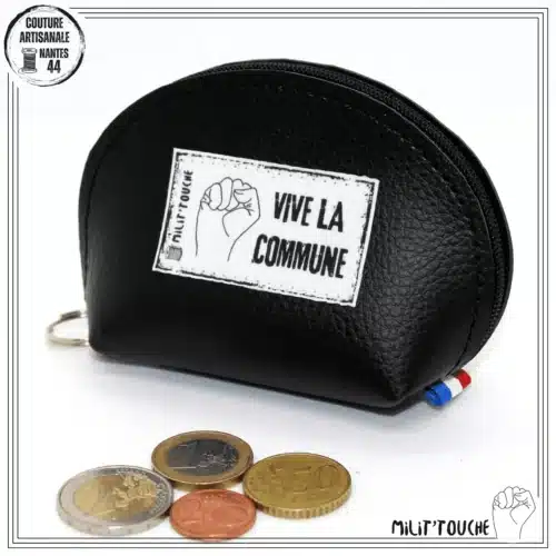 porte monnaie simili noir vive la commune 1